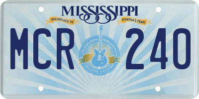 MS license plate MCR240