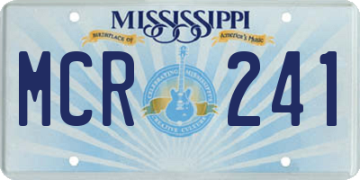 MS license plate MCR241