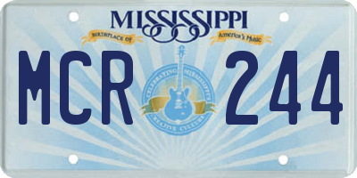 MS license plate MCR244