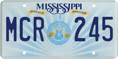 MS license plate MCR245