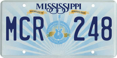 MS license plate MCR248