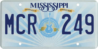 MS license plate MCR249