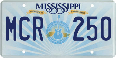 MS license plate MCR250