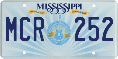 MS license plate MCR252
