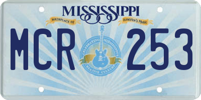MS license plate MCR253