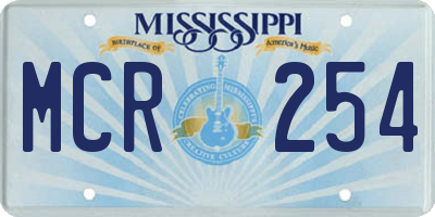 MS license plate MCR254