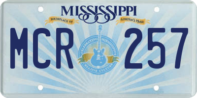 MS license plate MCR257