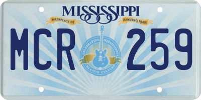 MS license plate MCR259