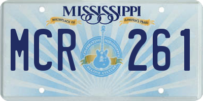MS license plate MCR261