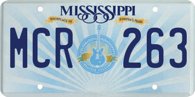 MS license plate MCR263