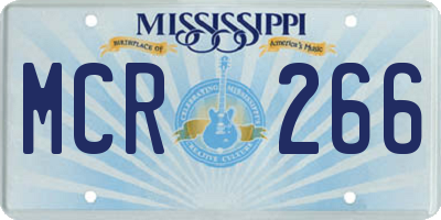 MS license plate MCR266
