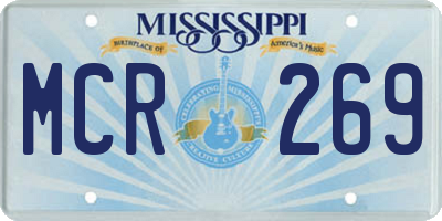MS license plate MCR269