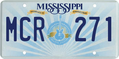 MS license plate MCR271