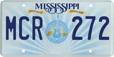 MS license plate MCR272