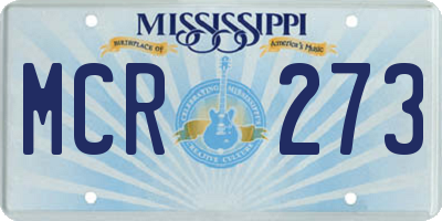 MS license plate MCR273
