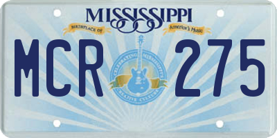 MS license plate MCR275