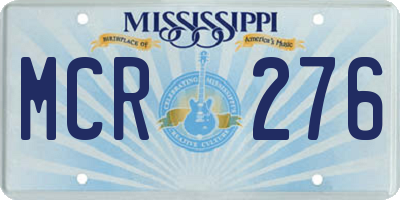 MS license plate MCR276