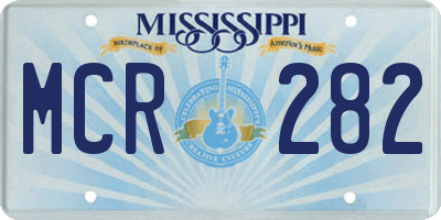 MS license plate MCR282
