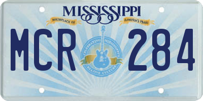 MS license plate MCR284