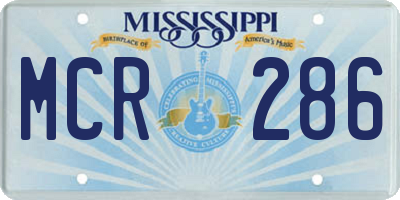 MS license plate MCR286