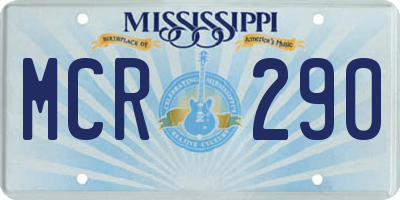 MS license plate MCR290