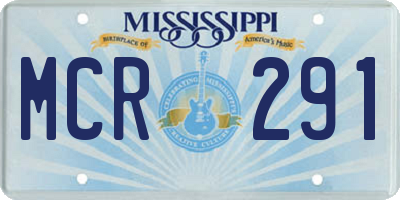 MS license plate MCR291
