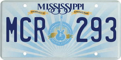 MS license plate MCR293