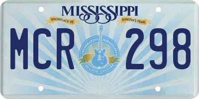 MS license plate MCR298