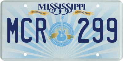 MS license plate MCR299