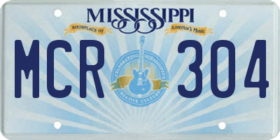MS license plate MCR304