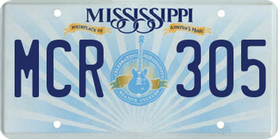 MS license plate MCR305