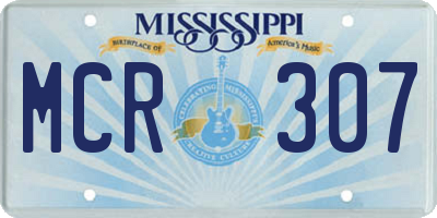 MS license plate MCR307
