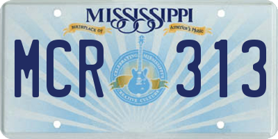 MS license plate MCR313