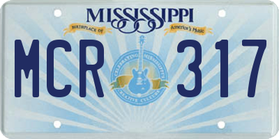 MS license plate MCR317