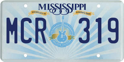 MS license plate MCR319
