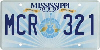 MS license plate MCR321