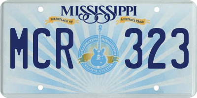 MS license plate MCR323