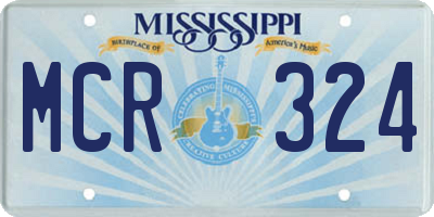 MS license plate MCR324