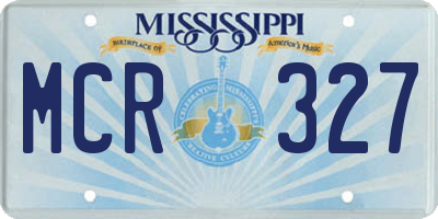 MS license plate MCR327