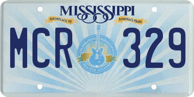 MS license plate MCR329
