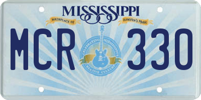 MS license plate MCR330