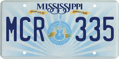 MS license plate MCR335
