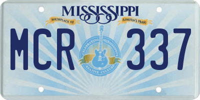 MS license plate MCR337