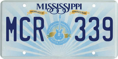 MS license plate MCR339