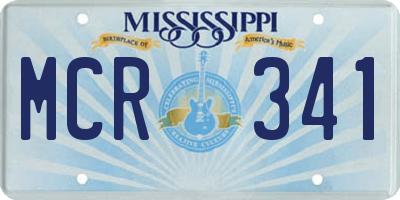 MS license plate MCR341