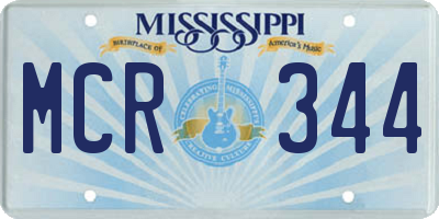 MS license plate MCR344