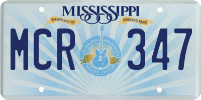 MS license plate MCR347