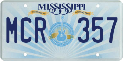 MS license plate MCR357