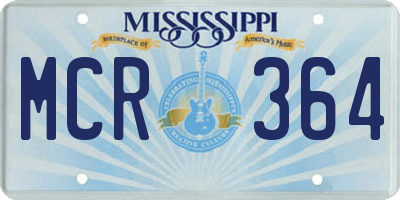 MS license plate MCR364