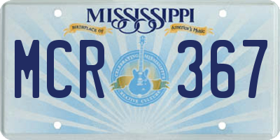 MS license plate MCR367